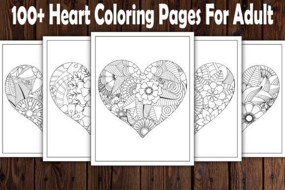 100 Heart Coloring Pages for Adult