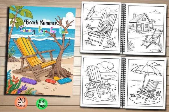 106 Beach Summer Coloring Page for Book