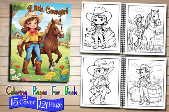 121 Little Cowgirl Coloring Page Book
