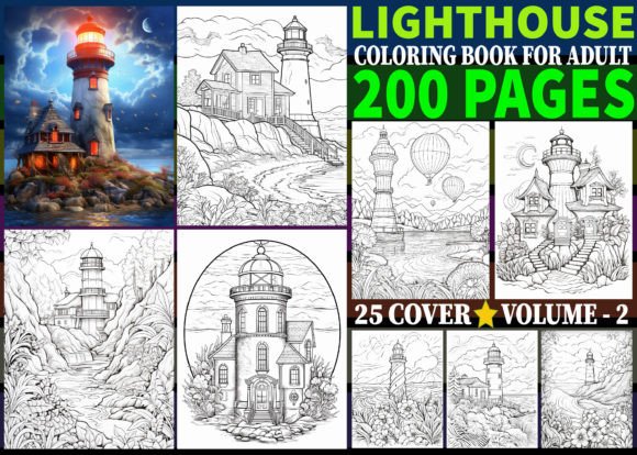 200 Beautiful Lighthouse Coloring Pages