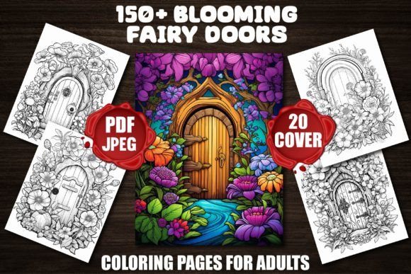 Blooming Fairy Doors Coloring Pages