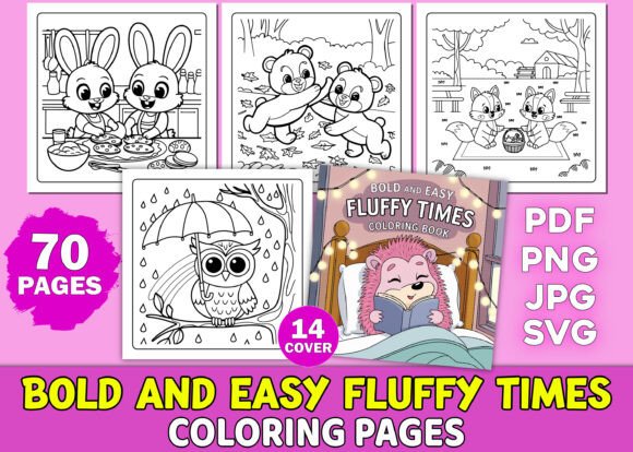 Bold and Easy Fluffy Times Coloring Book