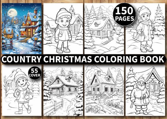 Country Christmas Coloring Pages for KDP