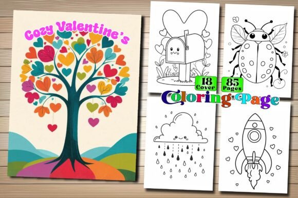 Cozy Valentine’s Coloring Page Books