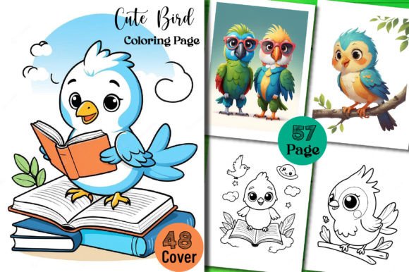 Cute Bird Coloring Book for Kids