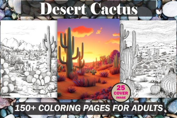 Desert Cactus Coloring Pages for Adults