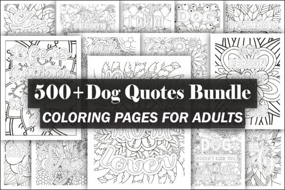 Dog Quotes Coloring Book Bundle