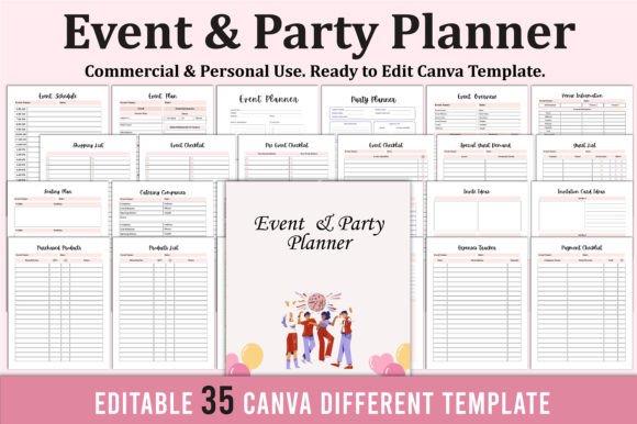 Editable Event Party Planner for Canva