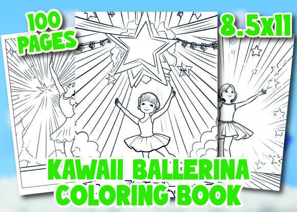 Kawaii Ballerina Coloring Pages for Kids
