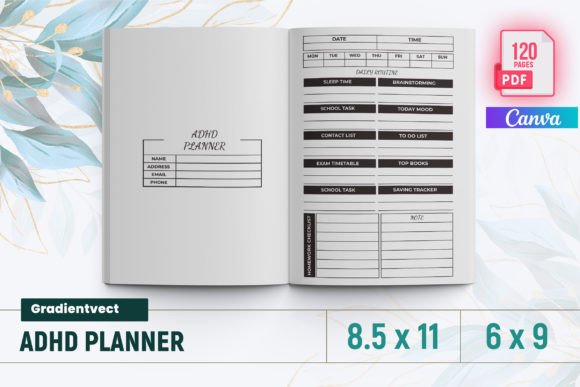 KDP ADHD Planner Canva Template