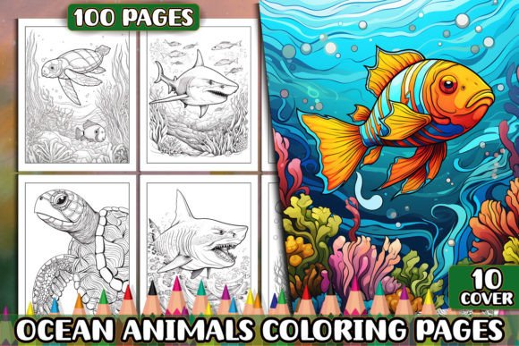 Ocean Animals Coloring Pages for Adult