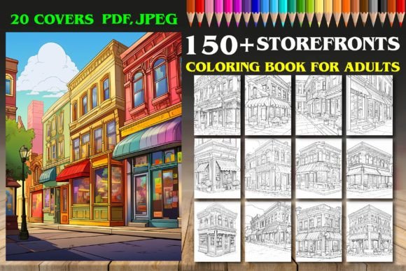 Storefronts Coloring Pages: Where Urban Charm Meets Mindful Creativity