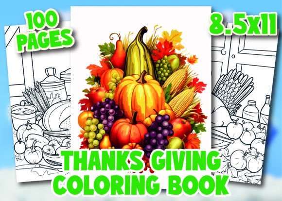 Thanksgiving Coloring Book for Kids