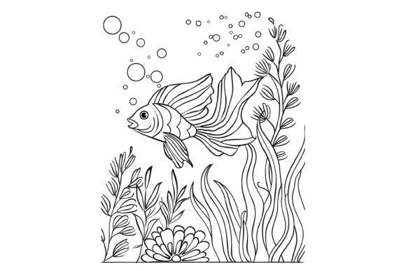 Under the Sea Fish Adults Coloring Page